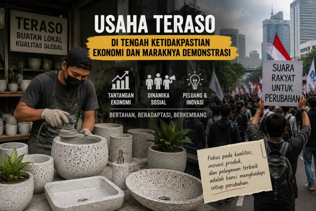Pengrajin Teraso di Tengah Ketidakpastian Ekonomi